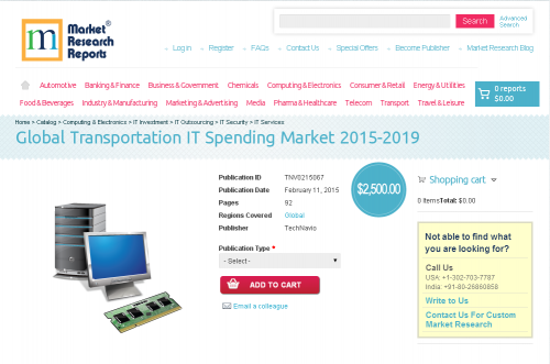 Global Transportation IT Spending Market 2015 - 2019'