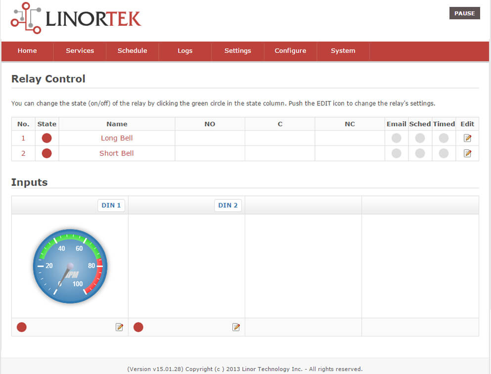 Netbell&amp;trade; Bell Controller Control Page'