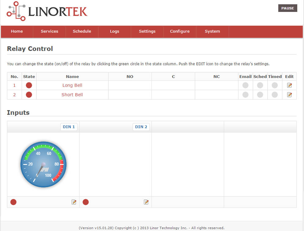 Netbell&trade; Bell Controller Control Page