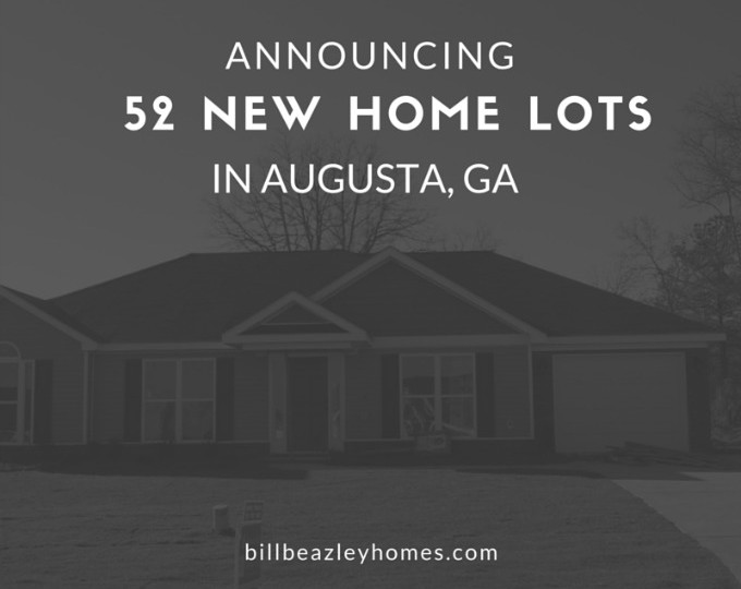 Announcing Our 52 New Home Lots Now in Augusta, GA