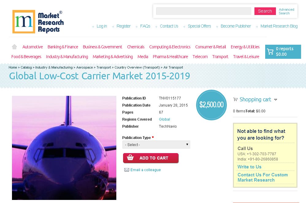 Global Low-Cost Carrier Market 2015 - 2019