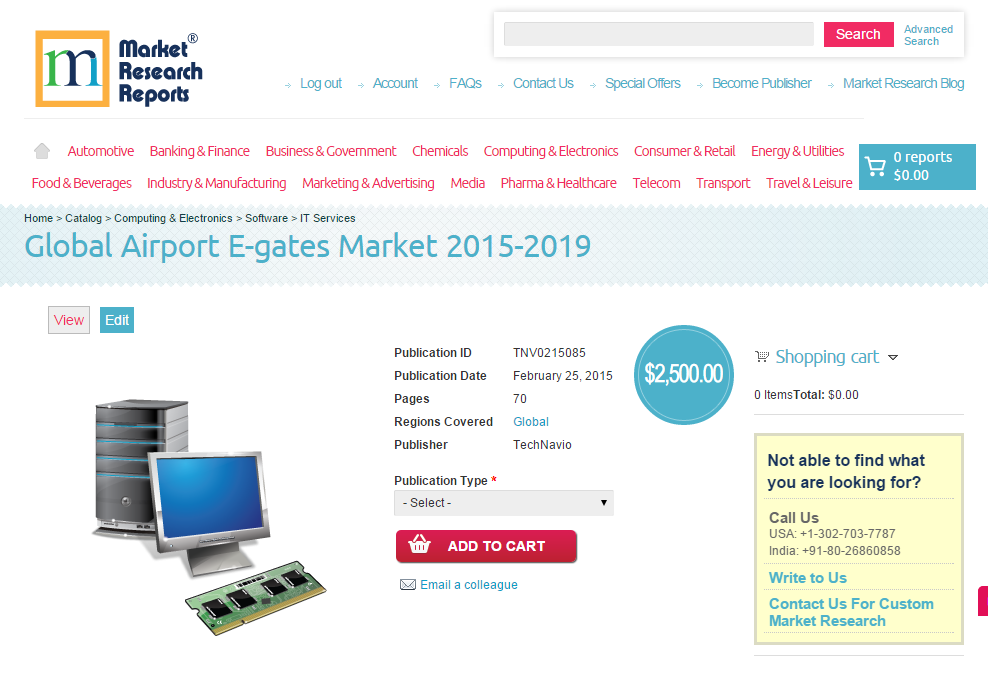 Global Airport E-gates Market 2015 - 2019