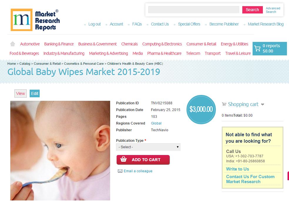 Global Baby Wipes Market 2015 - 2019