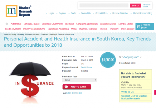 Personal Accident and Health Insurance in South Korea 2018'