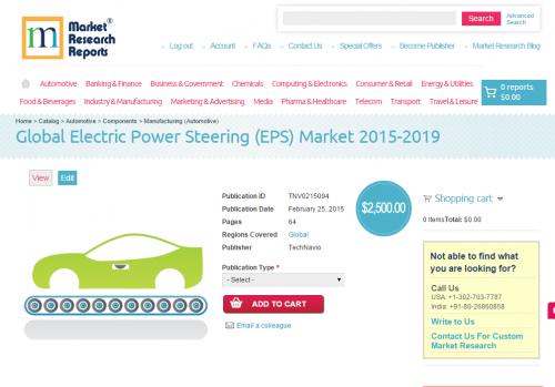 Global Electric Power Steering (EPS) Market 2015 - 2019'