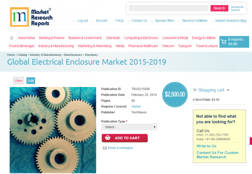 Global Electrical Enclosure Market 2015 - 2019'