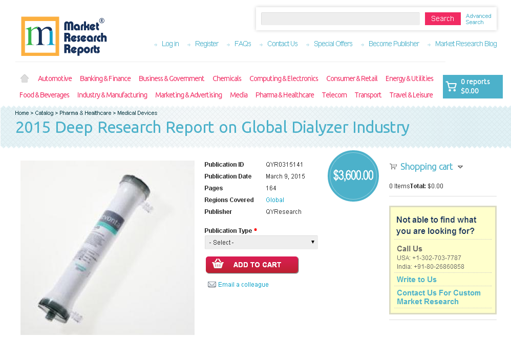 Global Dialyzer Industry 2015