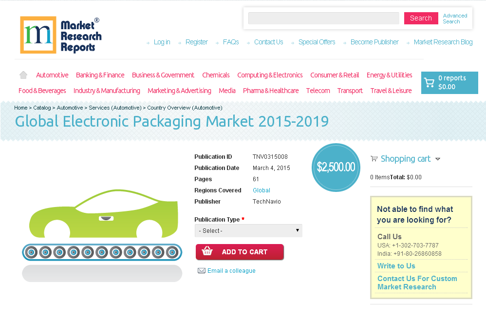 Global Electronic Packaging Market 2015 - 2019
