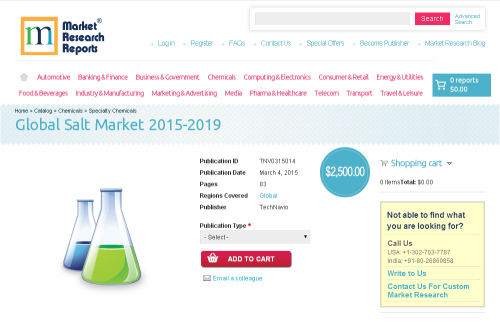 Global Salt Market 2015 - 2019'