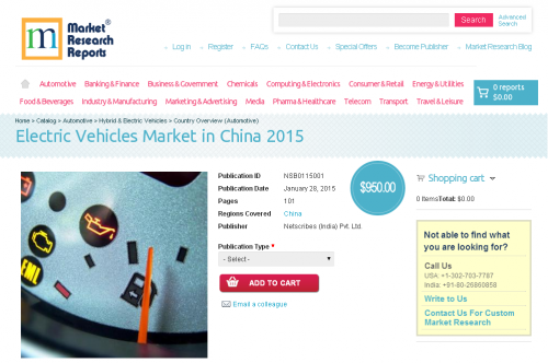 Electric Vehicles Market in China 2015'