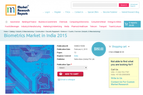 Biometrics Market in India 2015'