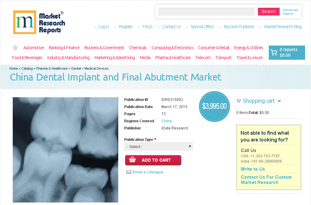 China Dental Implant and Final Abutment Market'