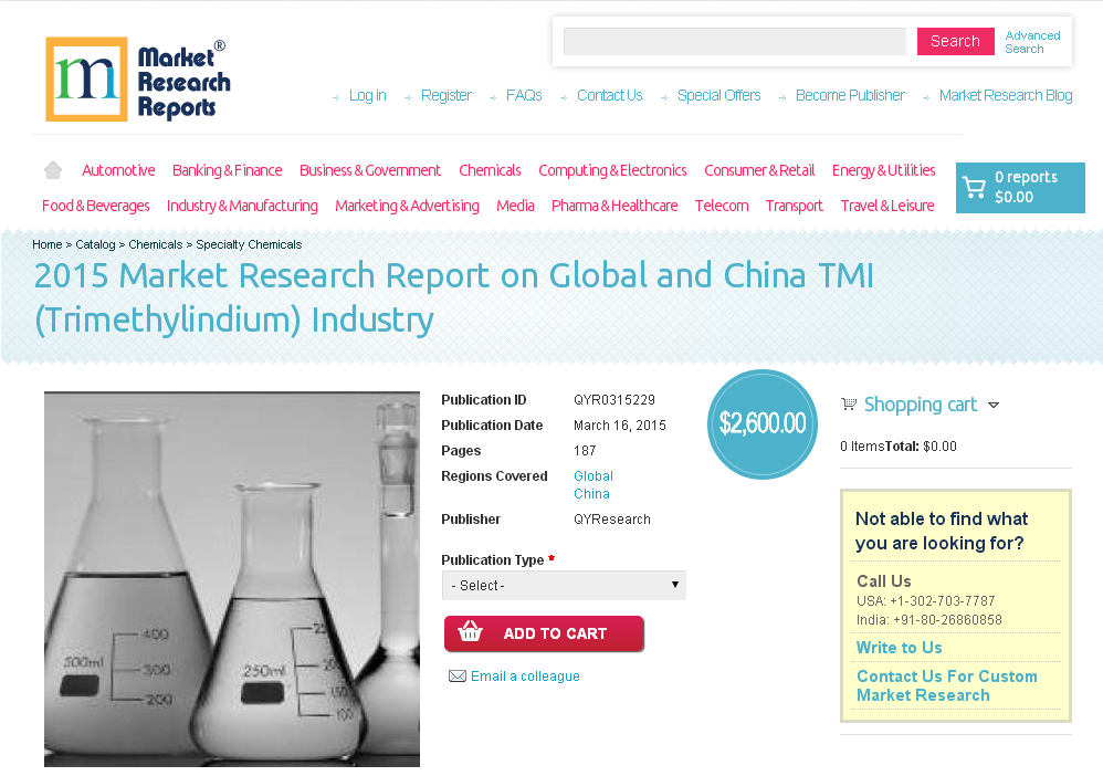 Global and China TMI (Trimethylindium) Industry Market 2015'
