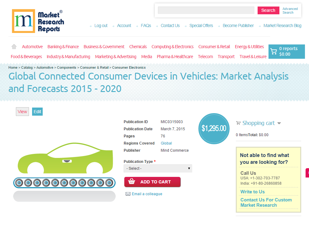 Global Connected Consumer Devices in Vehicles'