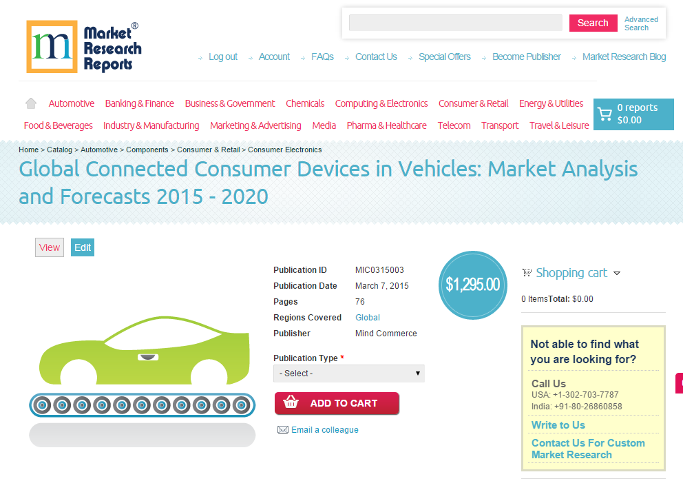 Global Connected Consumer Devices in Vehicles