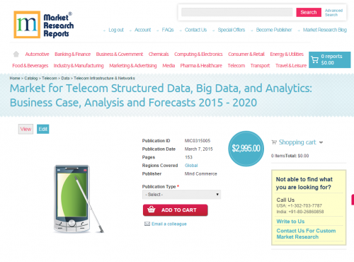 Market for Telecom Structured Data, Big Data, and Analytics'