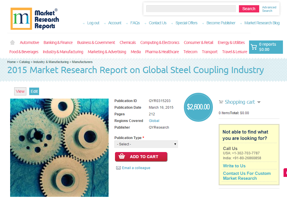Global Steel Coupling Industry Market 2015