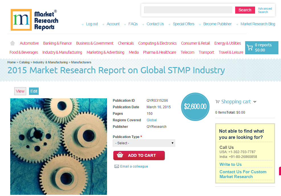 Global STMP Industry Market 2015