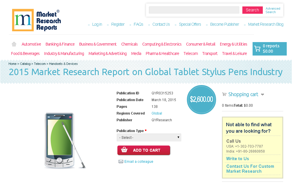 Global Tablet Stylus Pens Industry Market 2015'