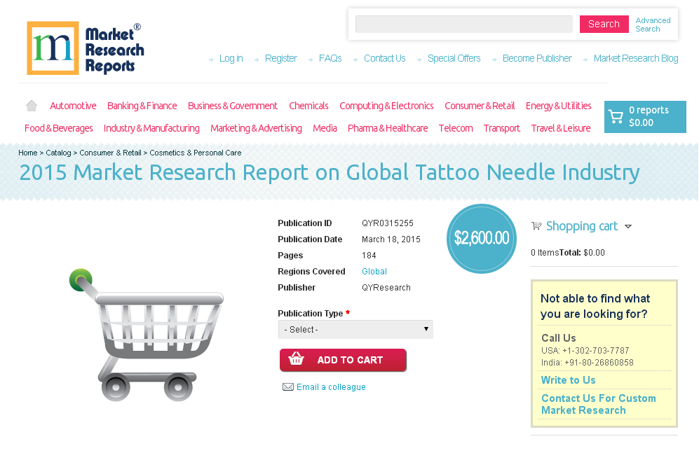 Global Tattoo Needle Industry Market 2015