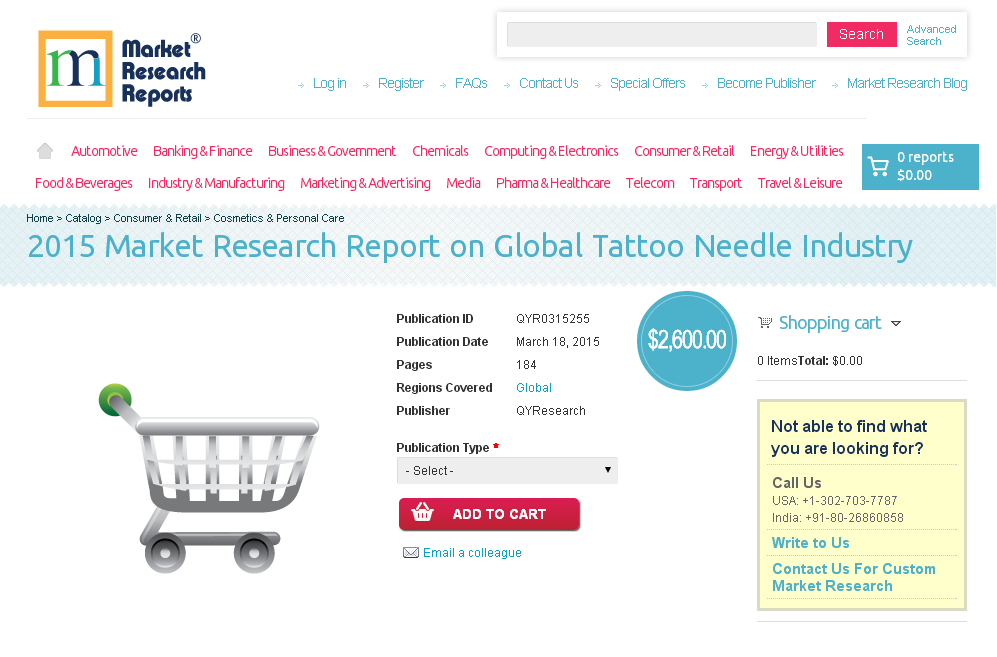 Global Tattoo Needle Industry Market 2015'