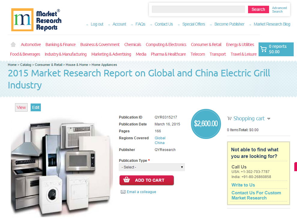 Global and China Electric Grill Industry Market 2015