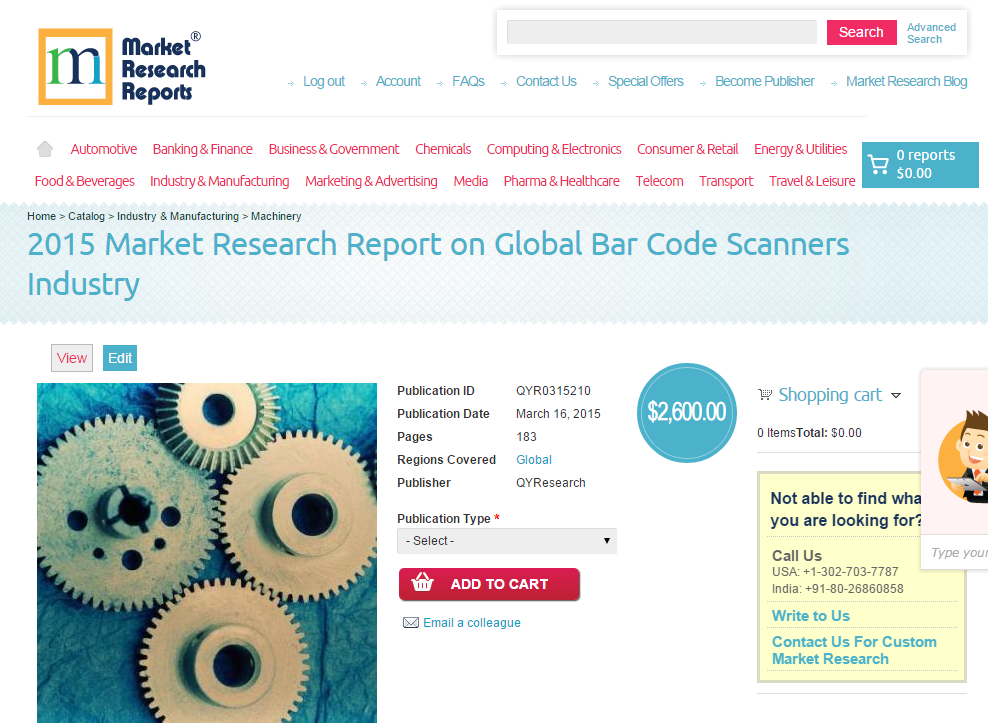 Global Bar Code Scanners Industry Market 2015