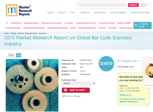 Global Bar Code Scanners Industry Market 2015'