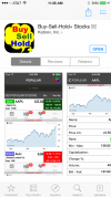 Screen from StockRing iPhone App Buy-Sell-Hold Stocks'