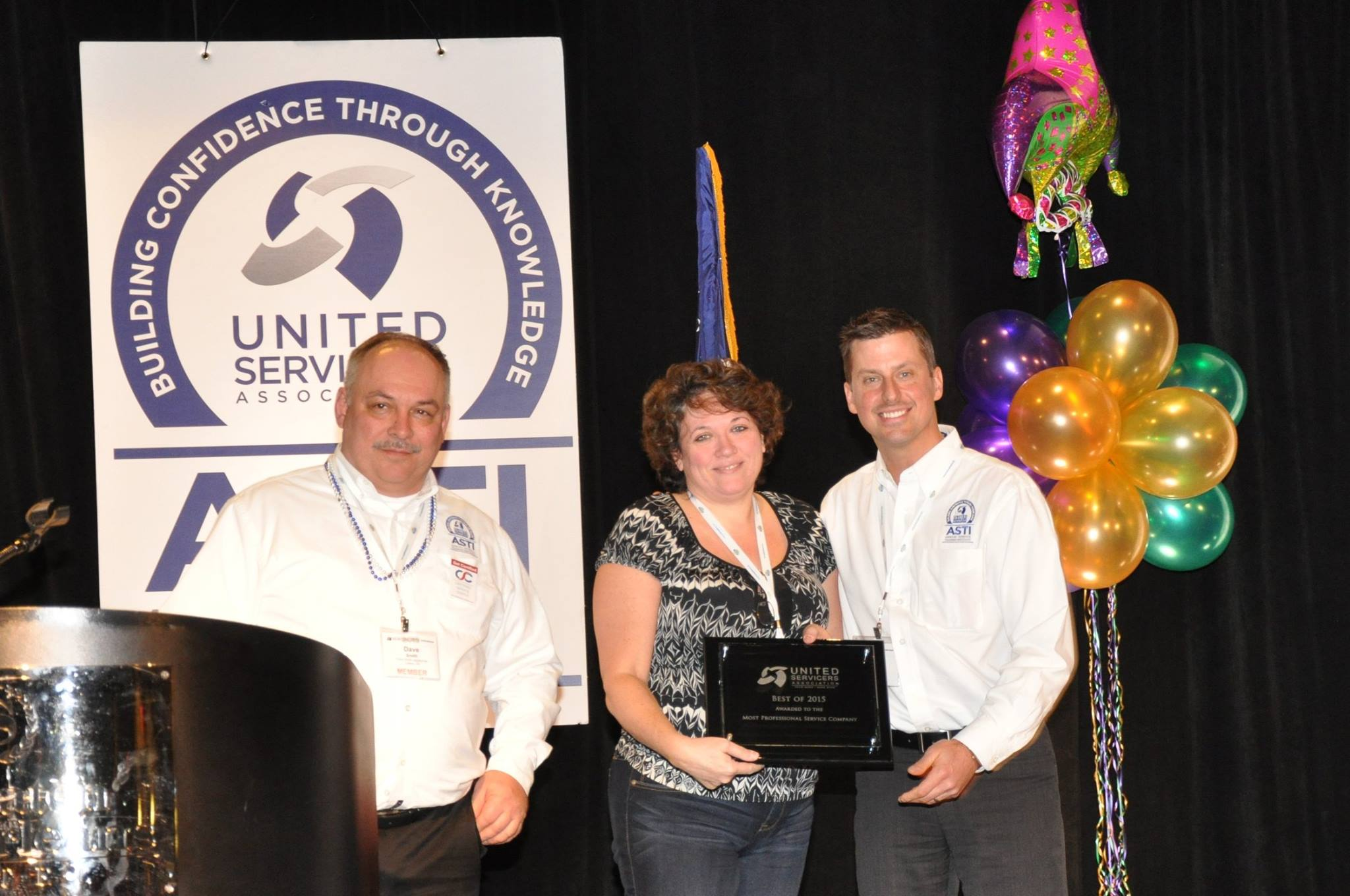 Most Professional Servicer Award Acceptance