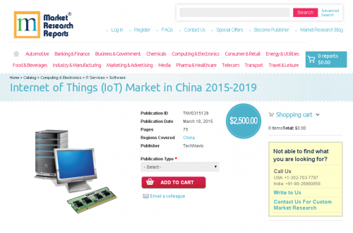 Internet of Things (IoT) Market in China 2015-2019'