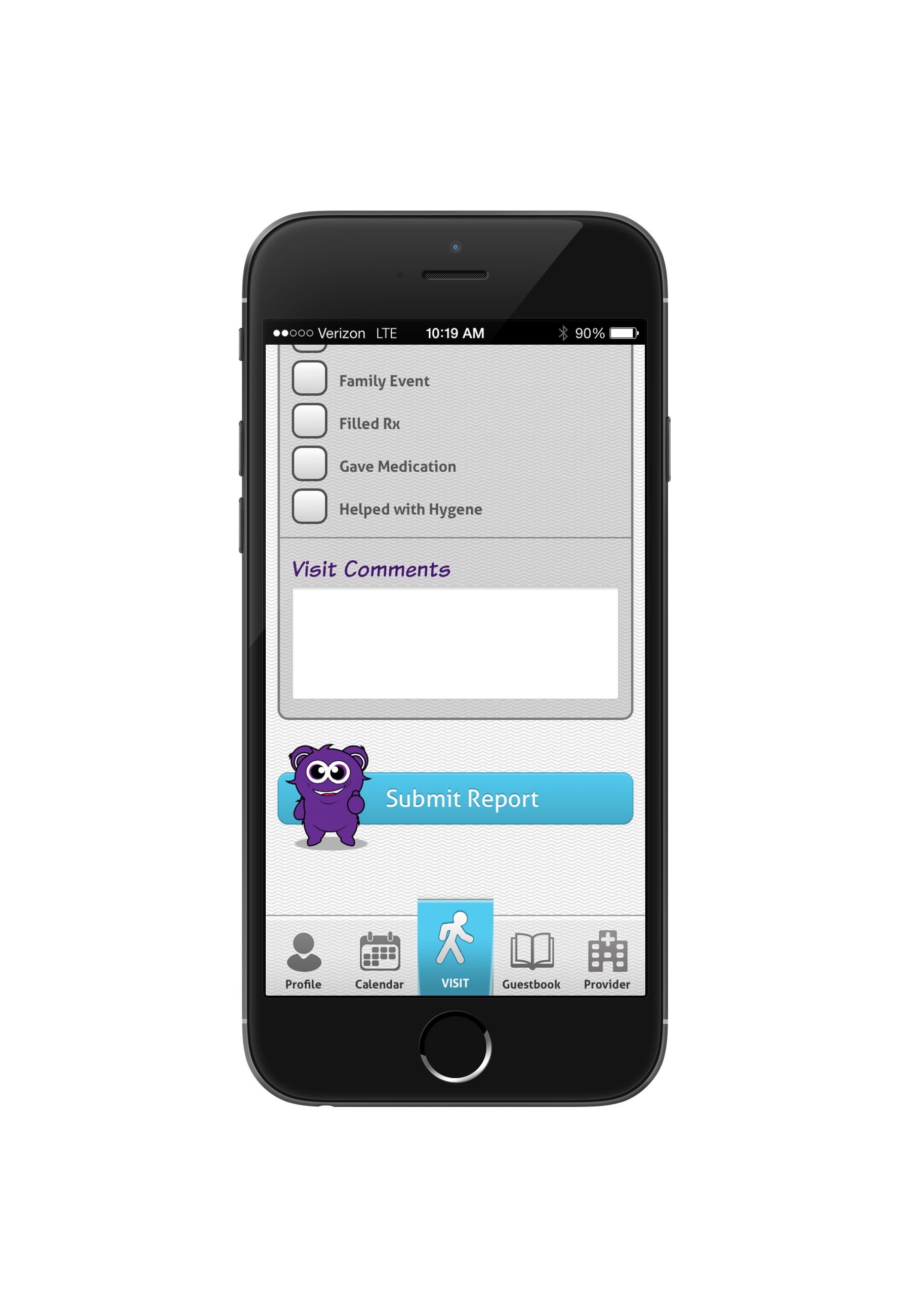Keep track of caregiving tasks with the CareMonster App.
