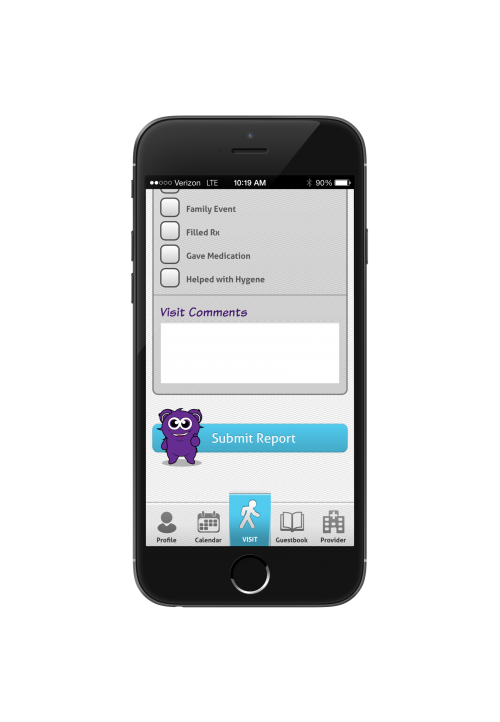 Keep track of caregiving tasks with the CareMonster App.'