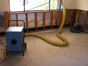 Water Damage Drying in Process'