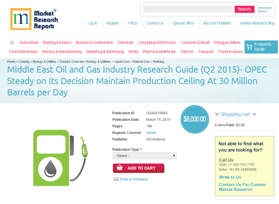 Middle East Oil and Gas Industry Research Guide (Q2 2015)