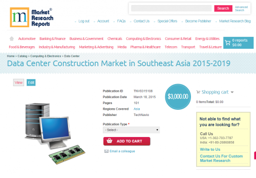 Data Center Construction Market in Southeast Asia 2015-2019'