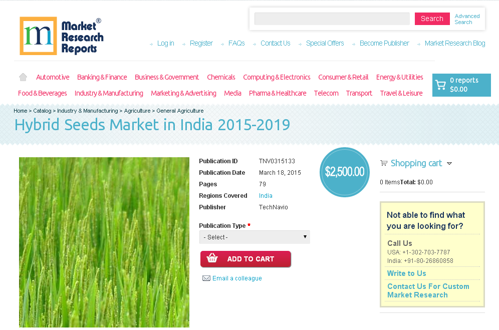 Hybrid Seeds Market in India 2015-2019'