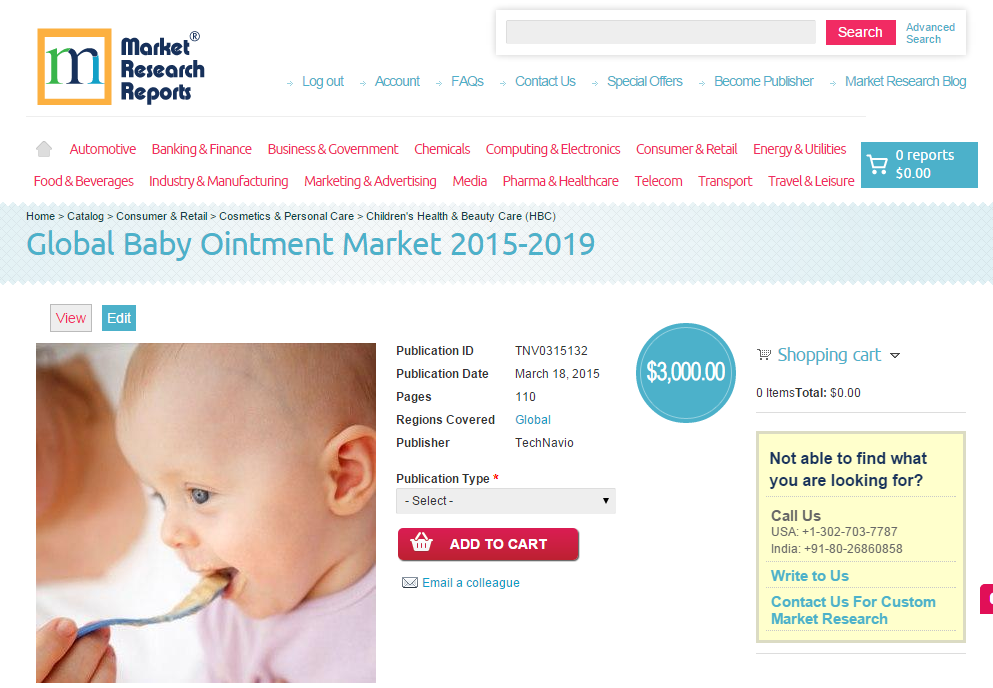 Global Baby Ointment Market 2015-2019