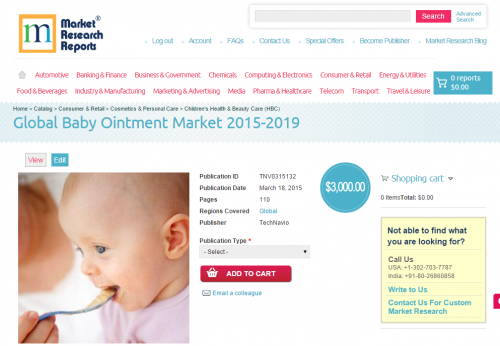 Global Baby Ointment Market 2015-2019'