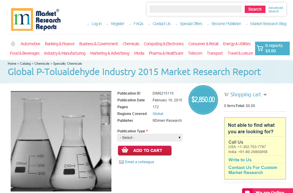 Global P-Tolualdehyde Industry 2015