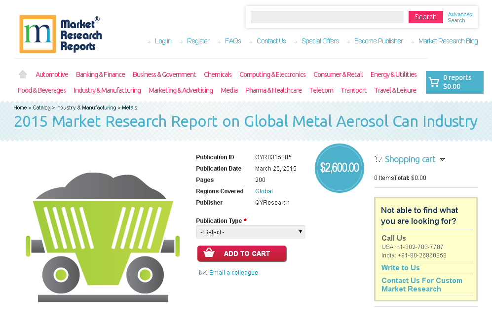 Global Metal Aerosol Can Industry Market 2015