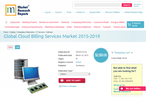 Global Cloud Billing Services Market 2015-2019'