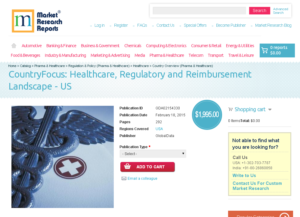Healthcare, Regulatory and Reimbursement Landscape - US