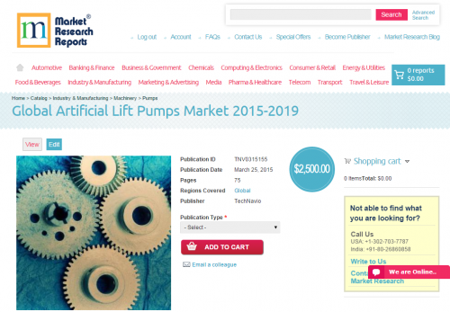 Global Artificial Lift Pumps Market 2015-2019'