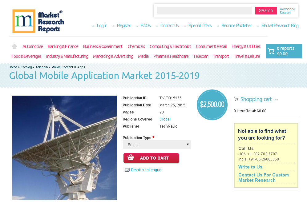 Global Mobile Application Market 2015-2019'