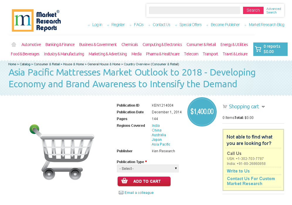 Asia Pacific Mattresses Market Outlook to 2018'