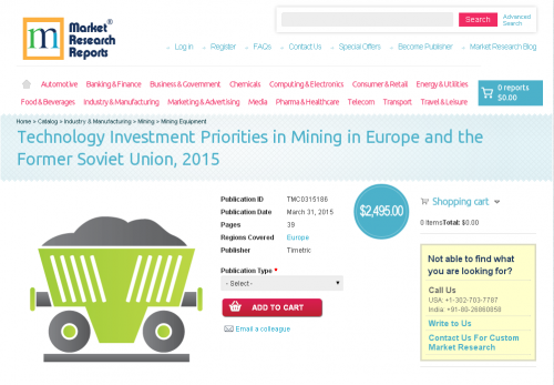 Technology Investment Priorities in Mining in Europe'