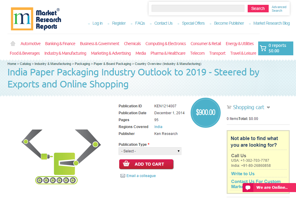 India Paper Packaging Industry Outlook to 2019'