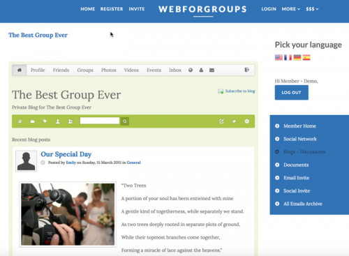 WebForGroups | Your own Private World'