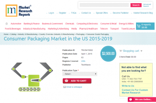 Consumer Packaging Market in the US 2015 - 2019'
